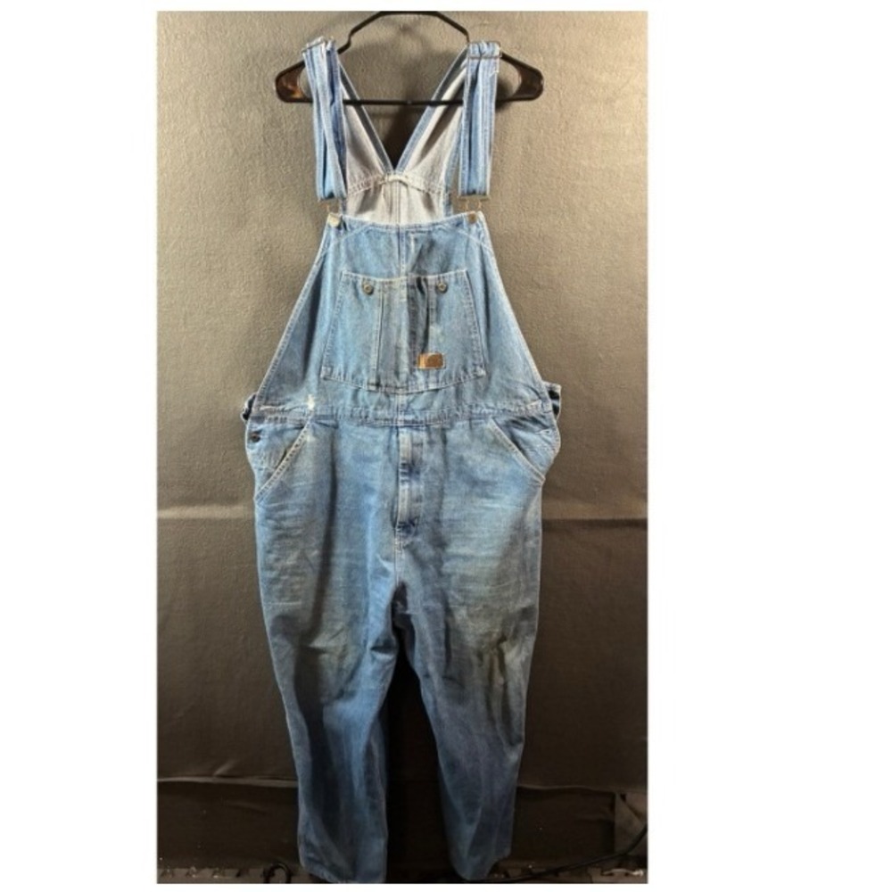 Walls Denim Overalls men 42x32 Bib Workwear Grunge Western Blue